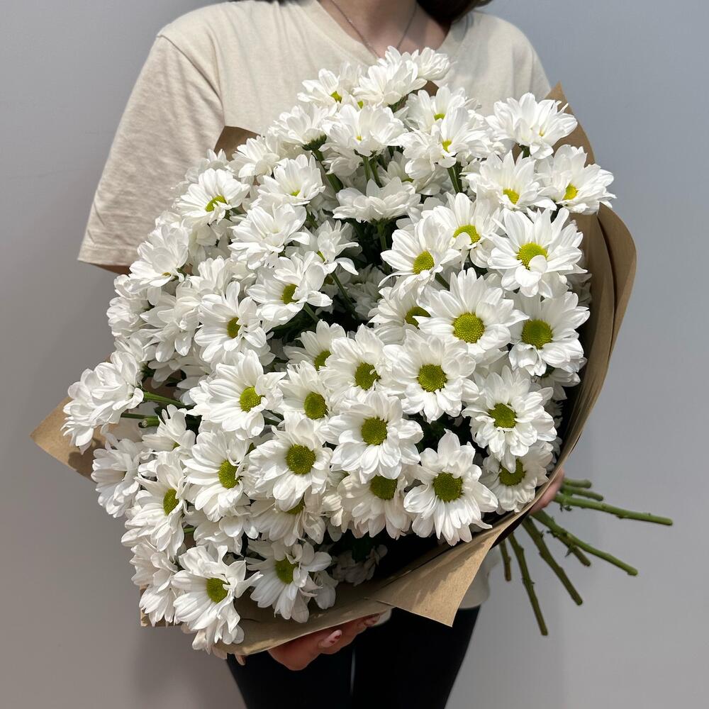 Букет «Летняя свежесть» – дыхание лета в белых хризантемах Адыгейск Республика Адыгея