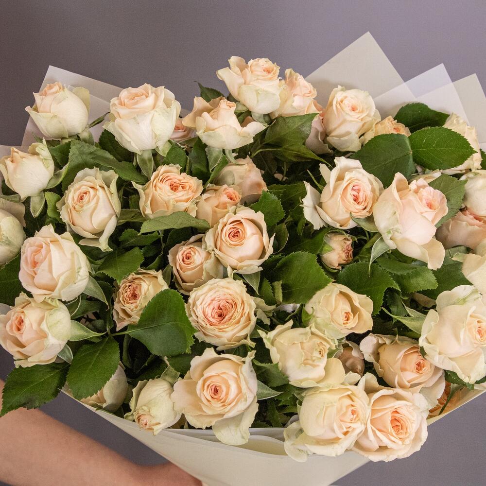 Букет «Персик» – пышные кустовые розы нежно-персикового оттенка Адыгейск Республика Адыгея