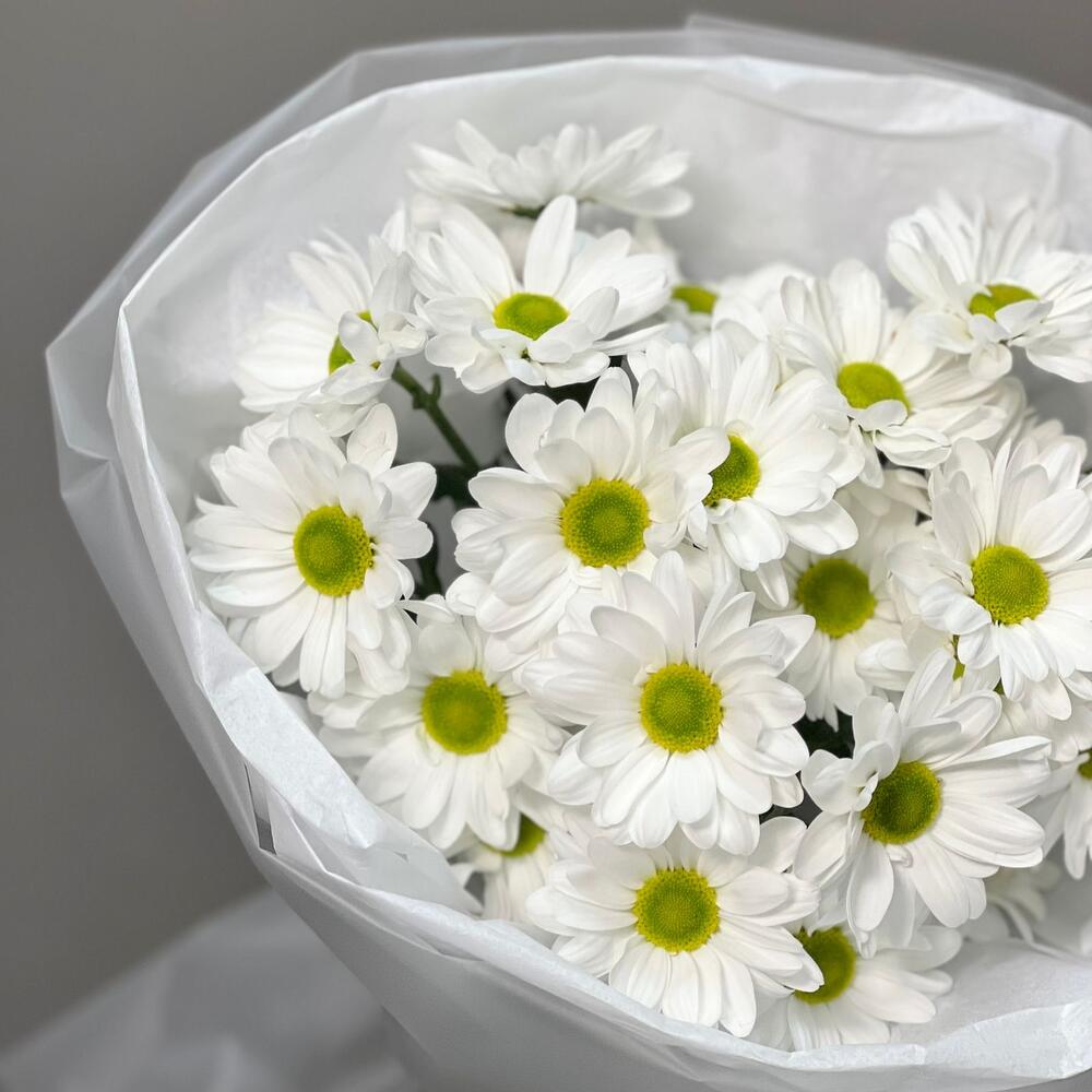 Букет «Ромашковый» – нежные белые хризантемы в деревенском стиле Адыгейск Республика Адыгея