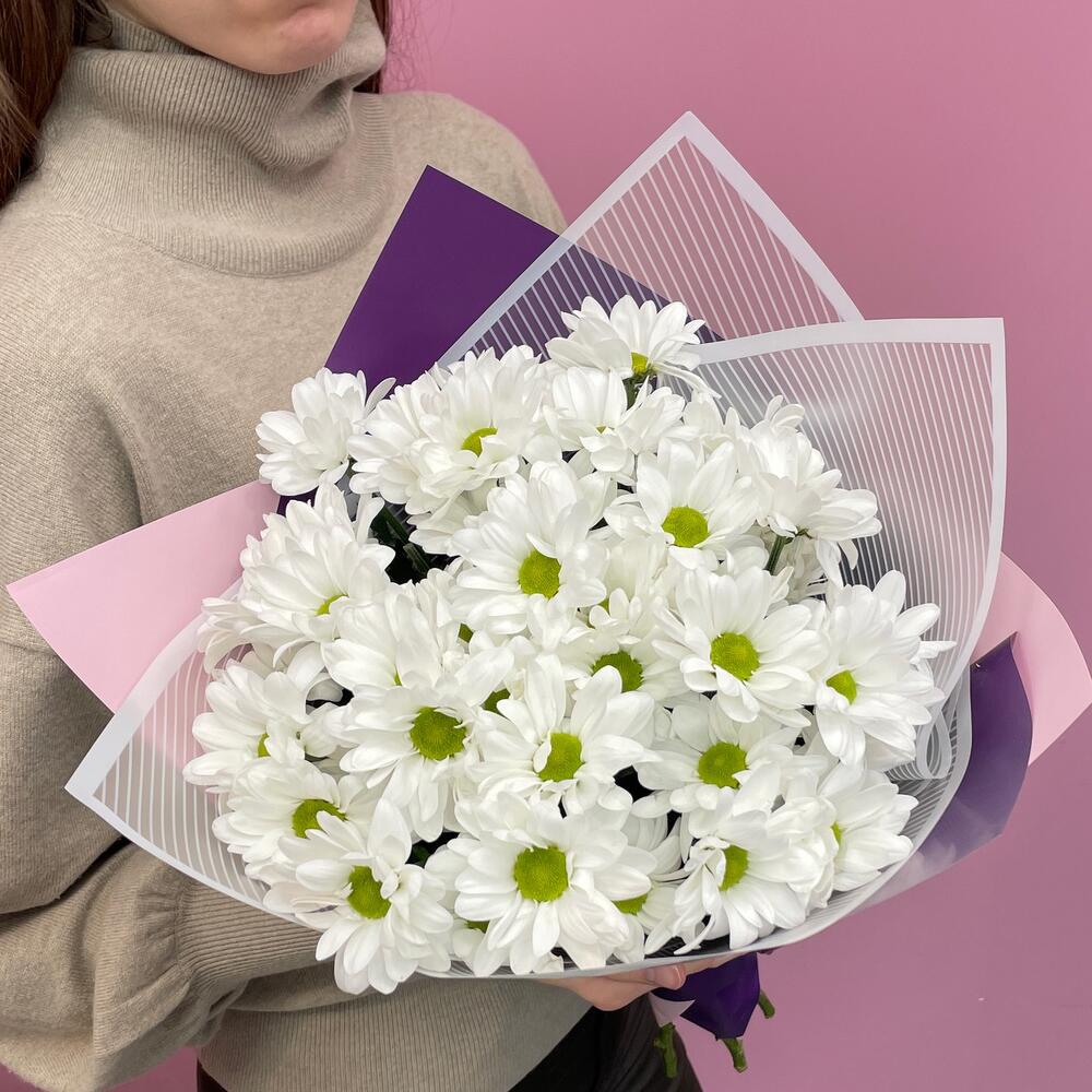 Букет «Весеннее настроение» – свежесть белых хризантем Адыгейск Республика Адыгея