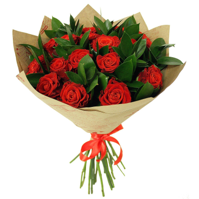 Букет «Фейерверк чувств» – 15 красных эквадорских роз для ярких признаний Адыгейск Республика Адыгея