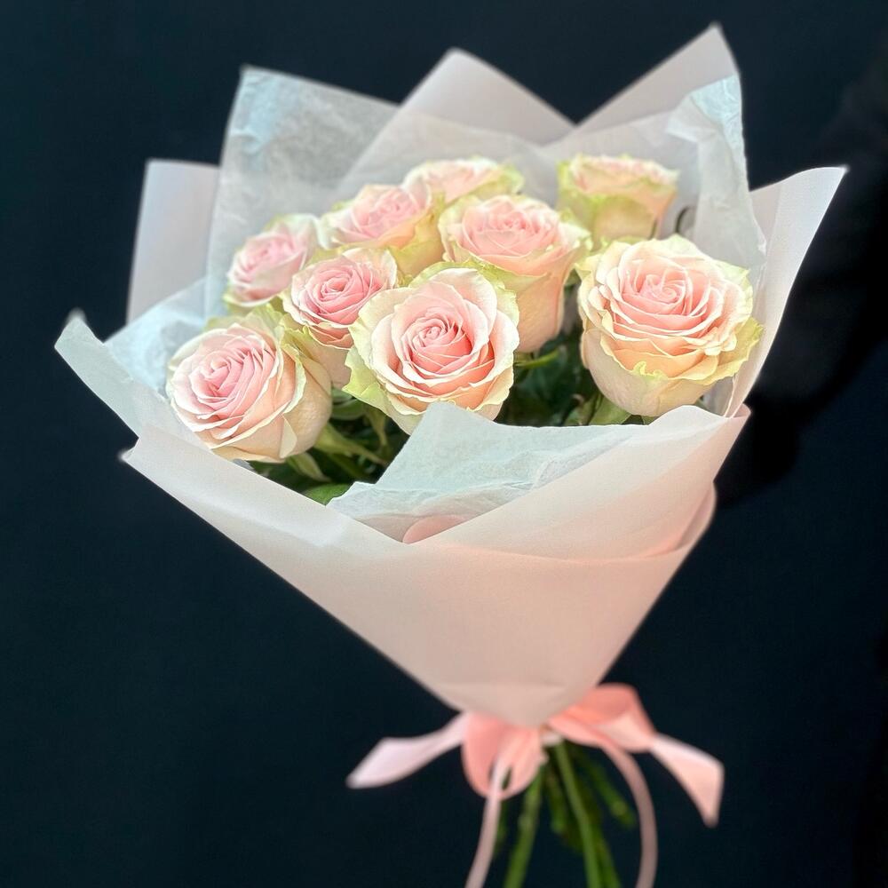 Букет из 9 розовых роз – нежность в каждом лепестке Адыгейск Республика Адыгея