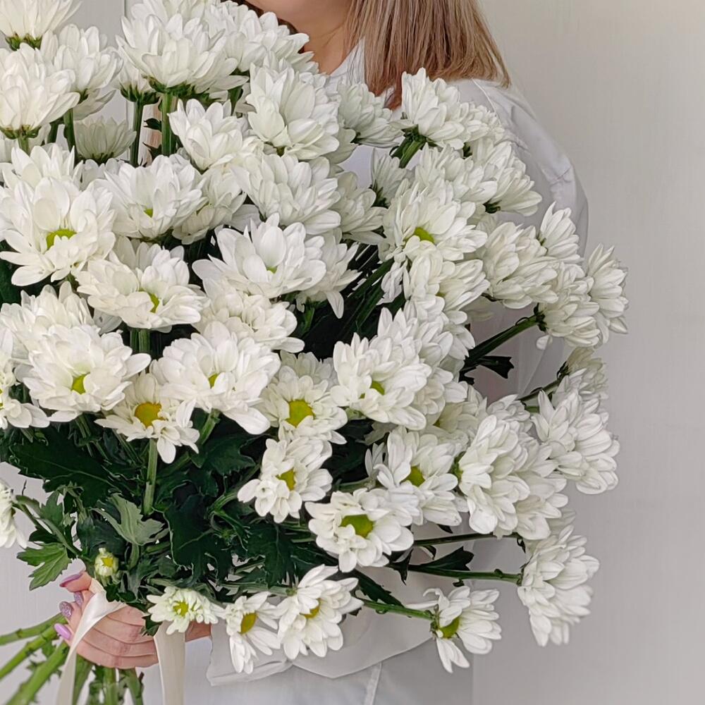 Букет «Ромашка» — свежесть белых хризантем в деревенском стиле Адыгейск Республика Адыгея