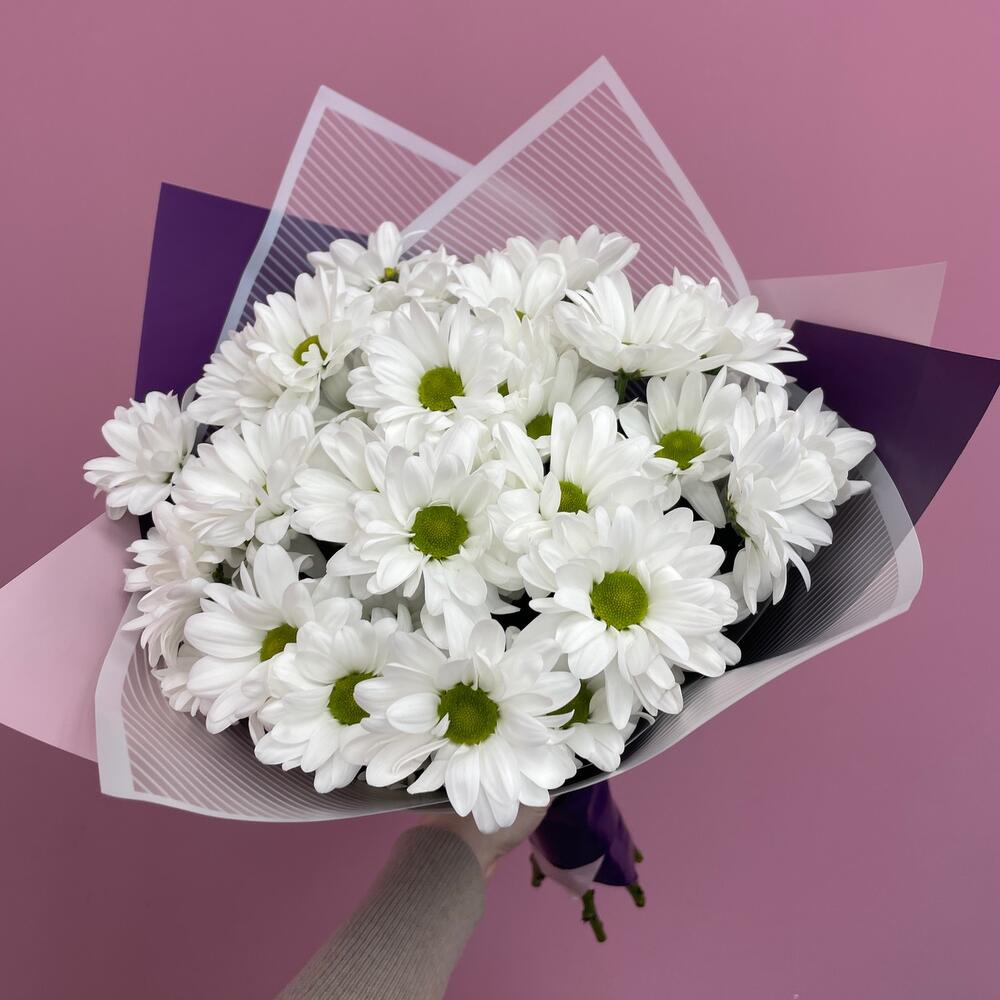 Букет «Весеннее настроение» – свежесть белых хризантем Адыгейск Республика Адыгея