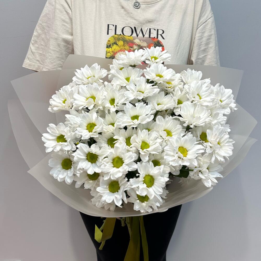 Букет «Летнее настроение» – свежесть белых хризантем Адыгейск Республика Адыгея