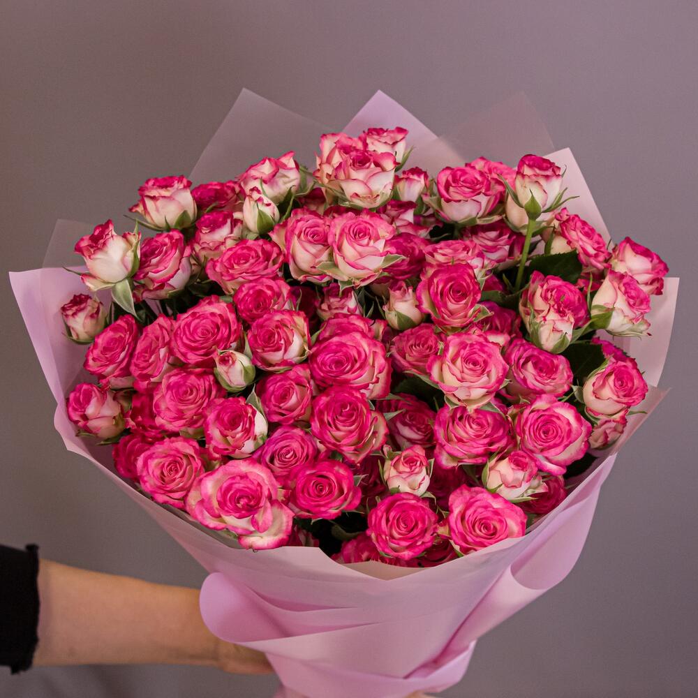 Букет «Розовый бум» – пышные кустовые розы в нежно-розовых тонах Адыгейск Республика Адыгея