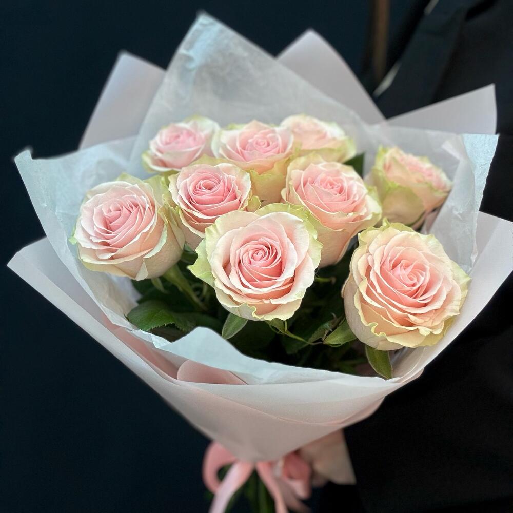 Букет из 9 розовых роз – нежность в каждом лепестке Адыгейск Республика Адыгея