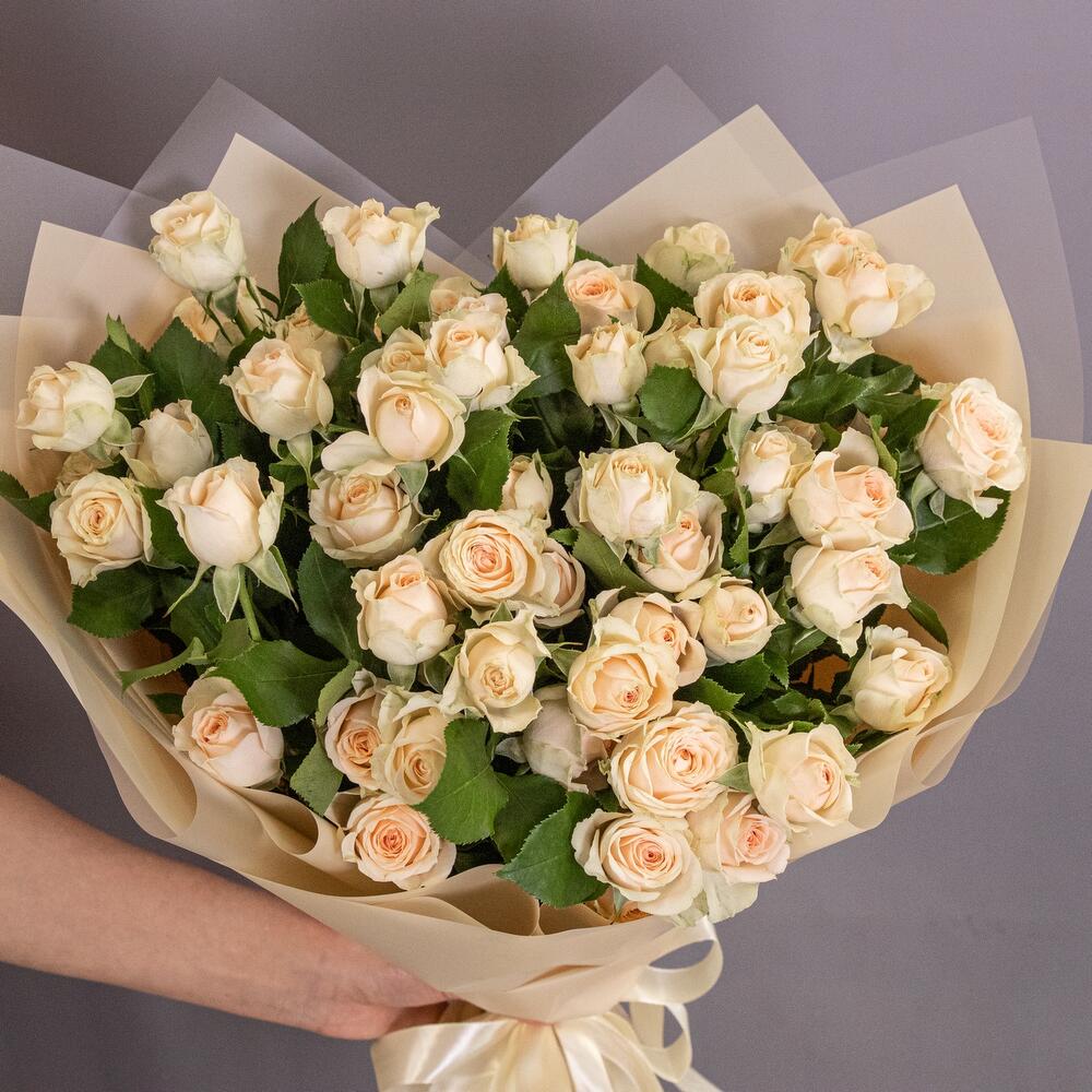 Букет «Персик» – пышные кустовые розы нежно-персикового оттенка Адыгейск Республика Адыгея